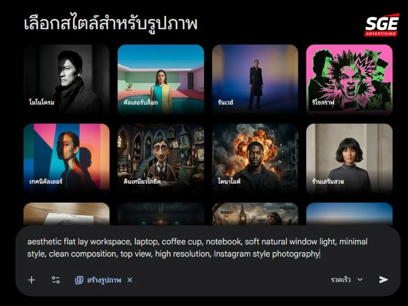 ป้อน Prompt เพื่อให้ AI สร้างรูปภาพ