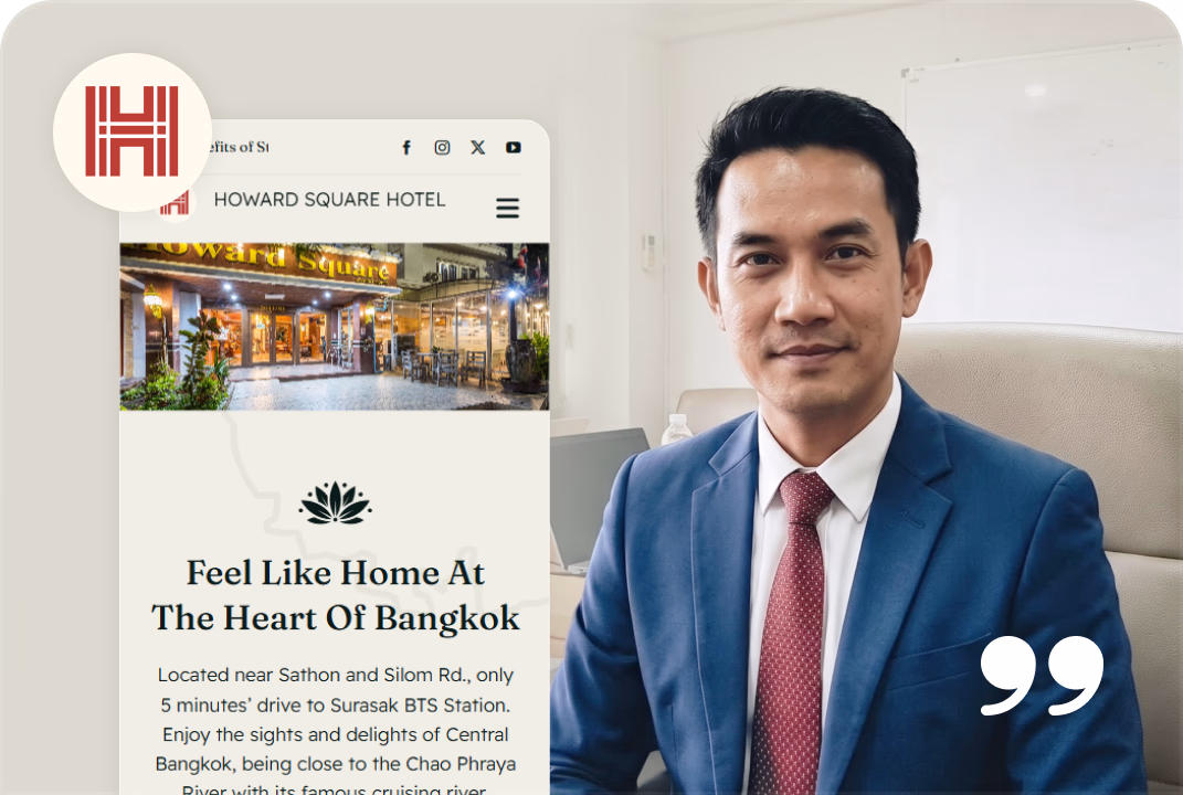 Howard Square Hotel บริษัทที่ใช้บริการ รับทำเว็บไซต์บริษัท กับ SGE Advertising